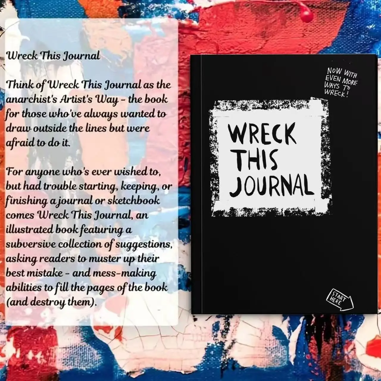 Wreck This Journal Creative Stress Relief Book with Destructive Art Approach, Release Anxiety and Pressure, Alleviate Perfectionism Creativity Anxiety
