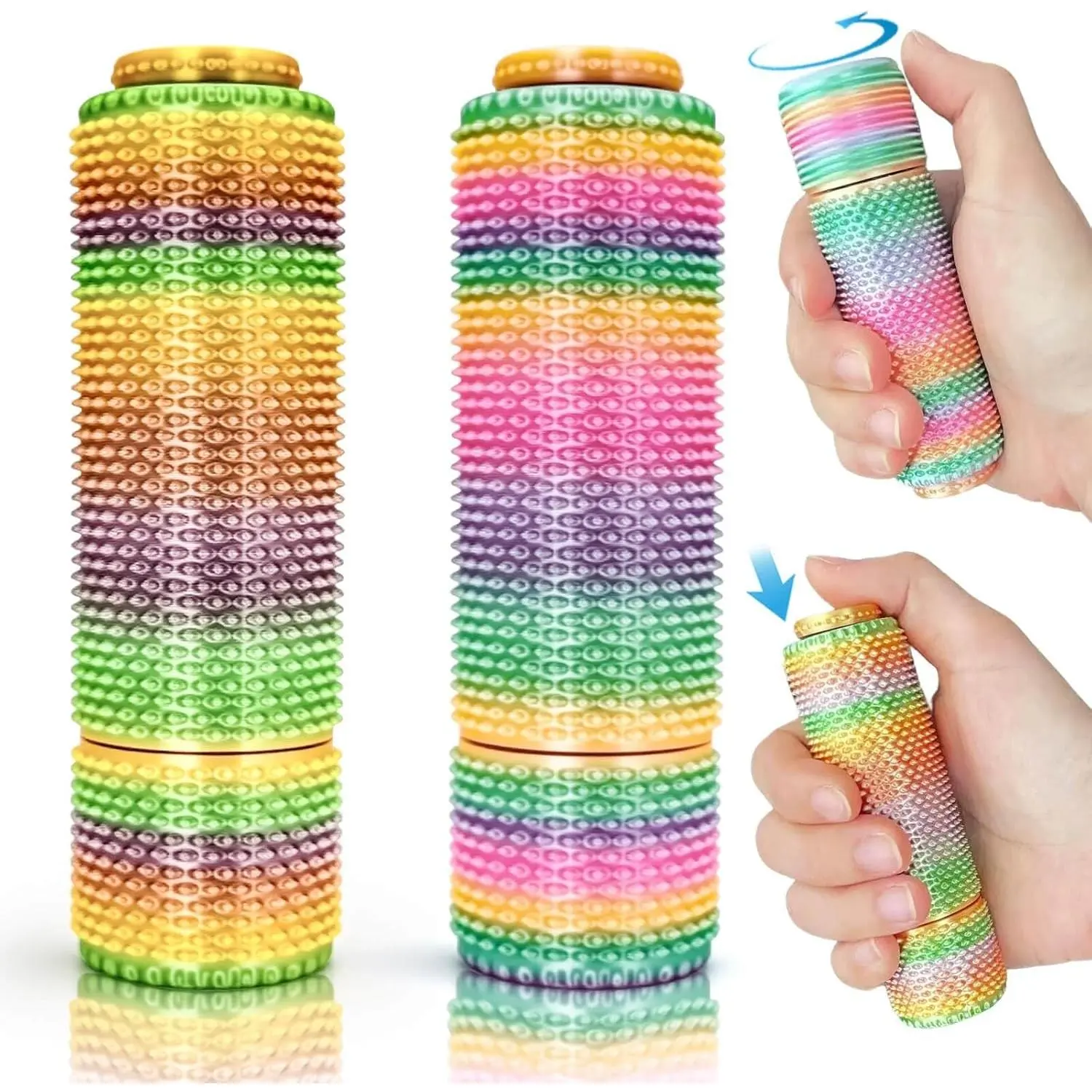 Fidget Toys Adults - Little Ouchies Pain Stim Fidget - 3D Printed Spiky Grippie Stim Toy, Anxiety Relief, Sensory Toy for Stress Relief & Focus, Office Desk Toys Novelty Gifts for Adults Teens (2PCS)