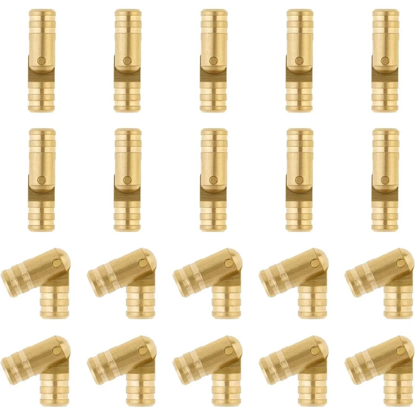 20Pcs 5mm Hidden Brass Miniature Barrel Hinges, 5 x 19mm