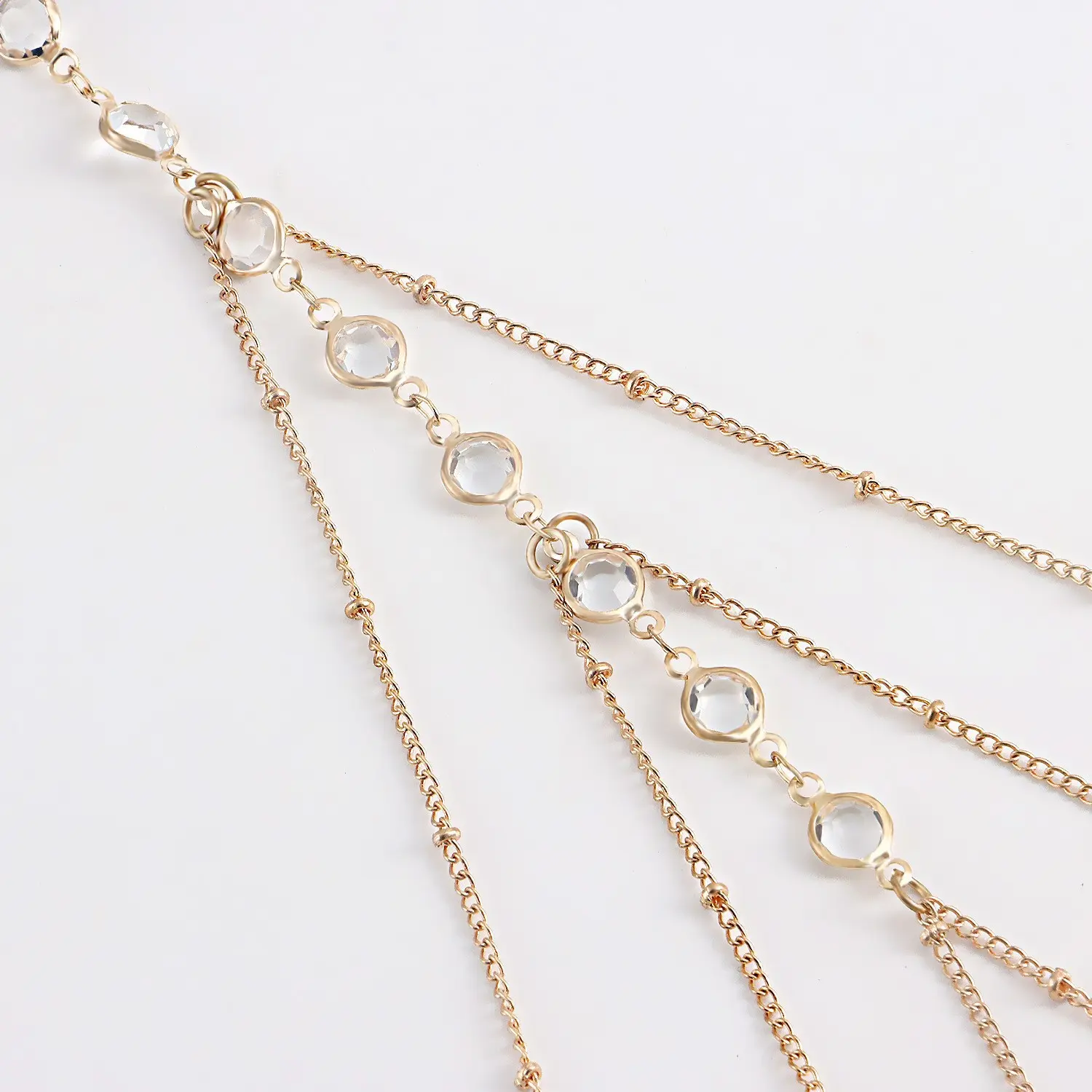 Women's New Multi-Layer Gold Bead-Rhinestone Thigh Body Chain - Fashion Costume Jewelry Accessory for Party, Beach Outfits