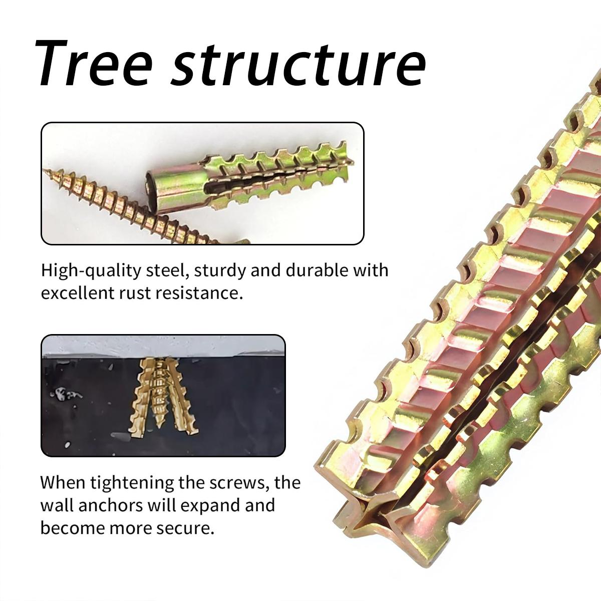 200PCS Self-Drilling Wall Anchor Kit 2026 Upgraded Gecko-Style Multi-Tooth Anchors 100LBS Load for Concrete Wood Hollow Walls Repair