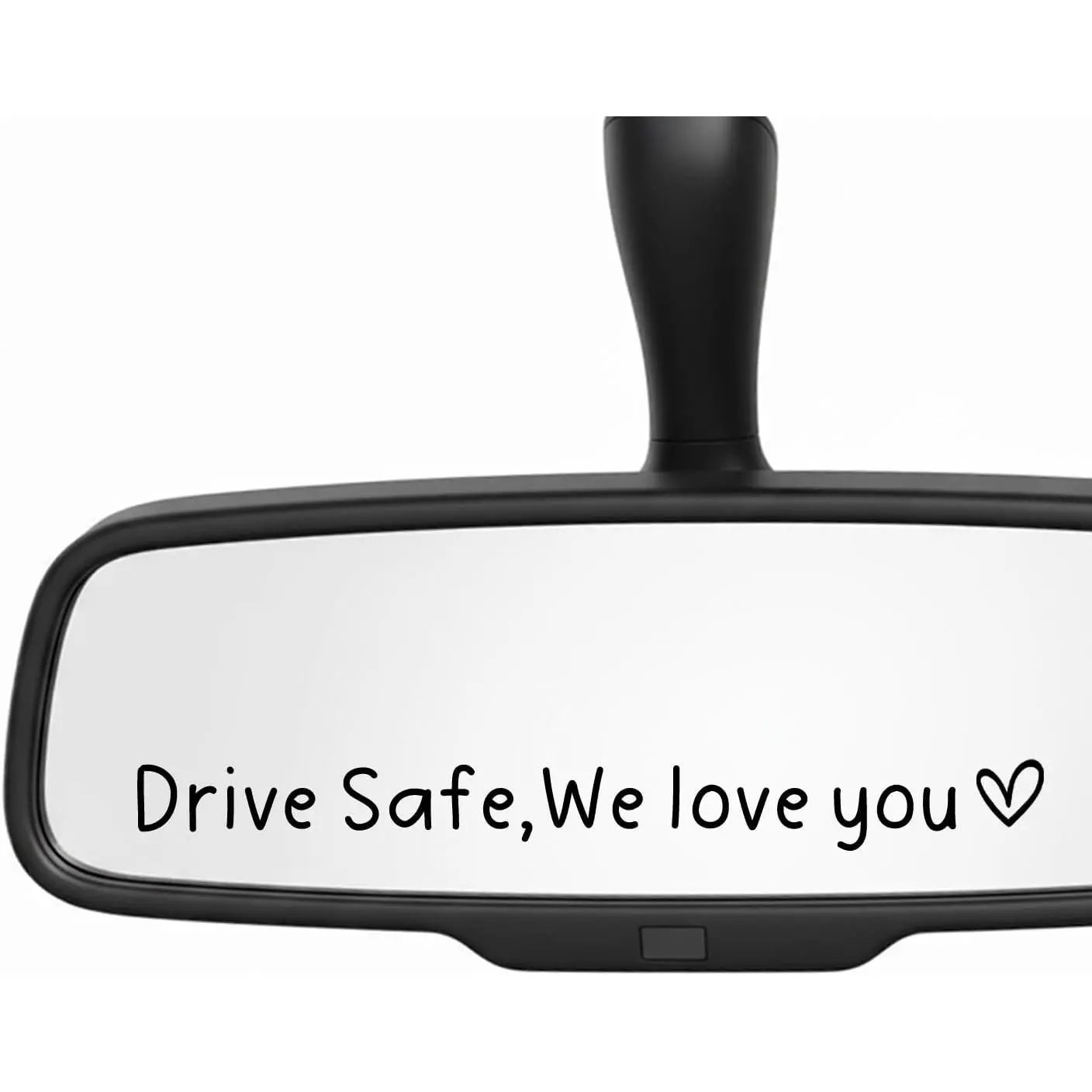 3XDrive Safe We Love You Sticker, 4 Inch Rearview Mirror Safety Decal with Heart,  Vinyl  Window Stickers,  for Family, Stocking Stuffer  Accessories (Black)