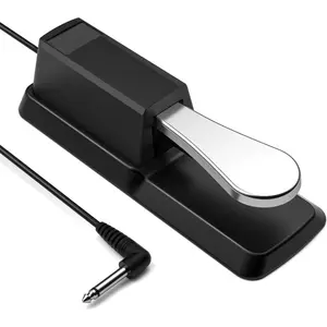 Sustain Pedal for  Keyboard, Piano Keyboard Pedal with Polarity  for , MIDI, Roland  Keyboards and Digital Pianos, 1/4 Inch Jack