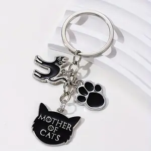 1pc Devil Cat Paw Dropping Oil Keychain