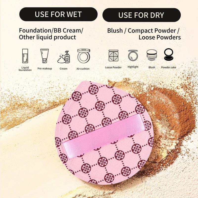 MAANGE 3pcs Cotton Candy Air Cushion Powder Puff Set, Includes 1pc Small Size Puff with Storage Box + 2pcs Large Size Puffs, Perfect for Makeup Application, Gift for Women & Girls