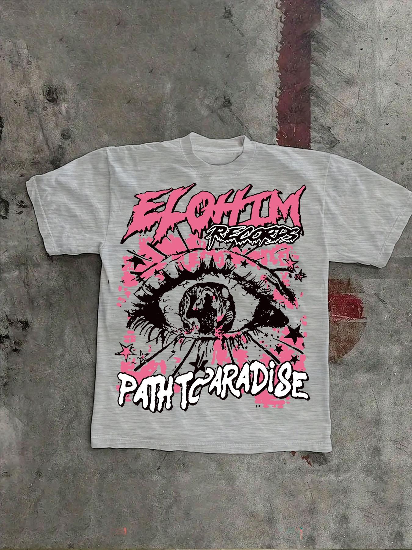 Unisex Short Sleeve T-Shirt, Casual Fashionable Style for Summer, Loose-Fitting Modern American Streetwear