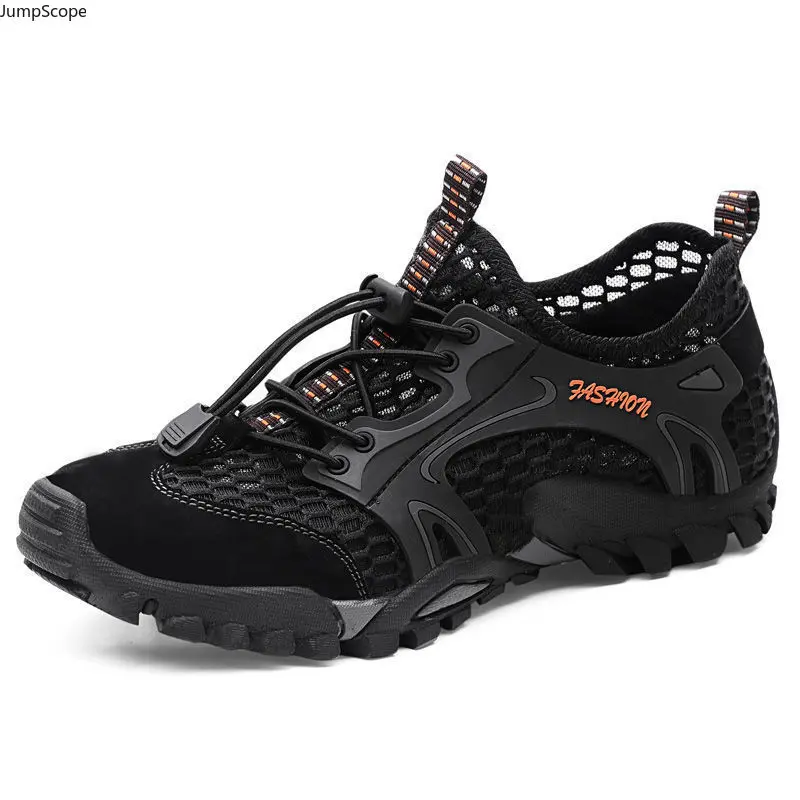 Men's Casual Mesh Hiking Shoes, Breathable and Quick-Dry with an Anti-Slip Plastic Sole for Water Sports & Trekking, Male, Deep Lug Sole
