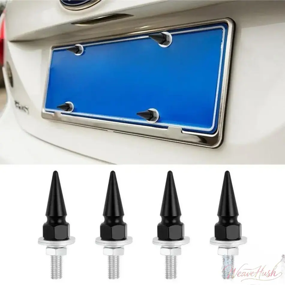 8Pcs Anti-Theft Spike License Plate Screws, 53x9mm Rust Resistant Aluminum Bolts, Universal Fit for Car Truck Motorcycle, Cool Spike Design Auto Exterior Decor, Secure License Plate Security Fasteners & Anti Theft Hardware Accessories,sohochic
