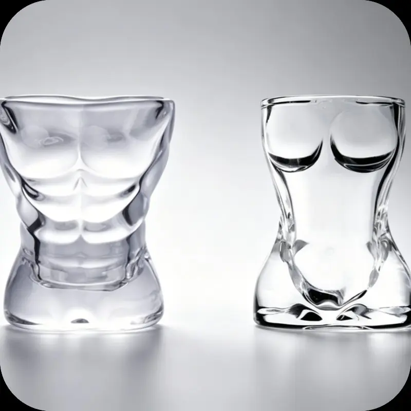 Novelty Human Shaped Shot Glass, Unique Body Sculpted Liquor Cup, Mini Spirit Tasting Glass, Funny Party Barware, Bachelorette Gag Gift, Drink Glasses