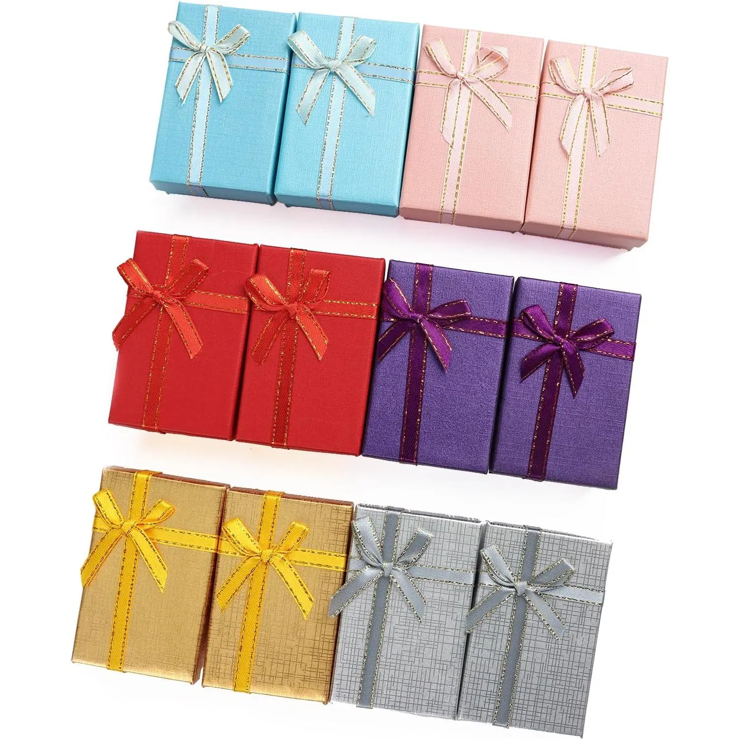 12 Pack Small   Boxes Set Empty  Boxes for Earrings,Rings, Necklaces  for Anniversaries, Weddings,Birthday-Mixcolor