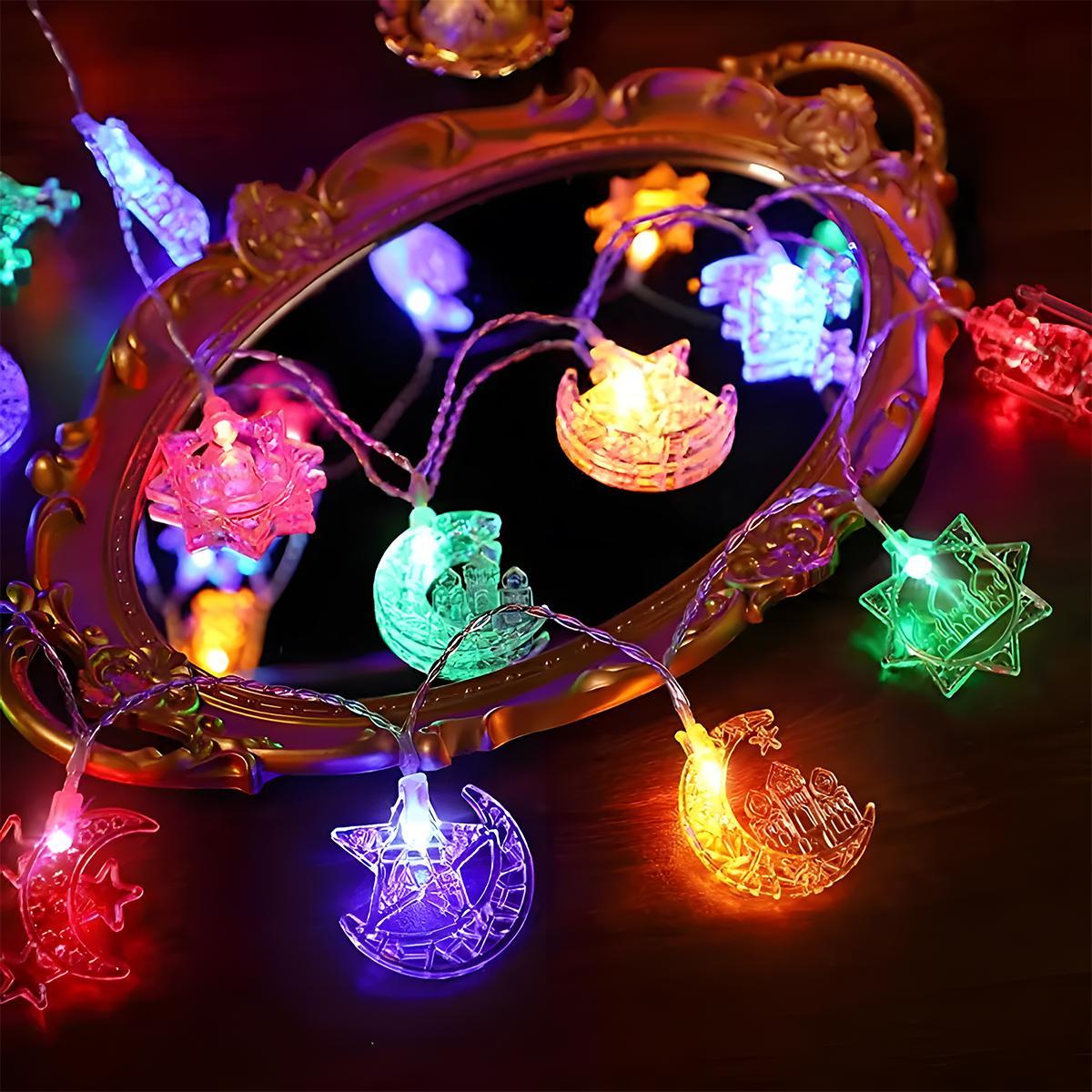 Ramadan LED Light String, 1 Set Battery Powered Colorful Decorative Light String, Room Decor, Decorative Light for Home Living Room Bedroom Party, Decorations