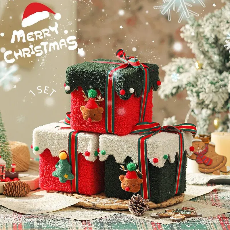 High-End Apple Packaging Box, Thick Velvet Christmas Gift Box, Large Capacity Candy Storage, Elegant Holiday Decor Gift Box