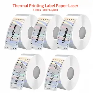 5 rolls of 800-sheet laser label paper; sticker labels compatible with Phomemo Q32/D30/D35/D30S/P15; printers compatible with Phomemo Q30/D30 series label printers; D30 labels suitable for schools and homes.