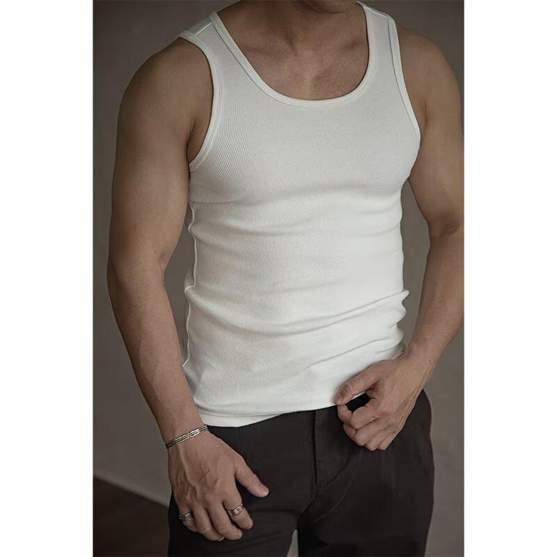 Heavy American Vest Men's Outer Wear Thick Thread Cotton Fitness Tight Sports Breathable I-Shaped Vest