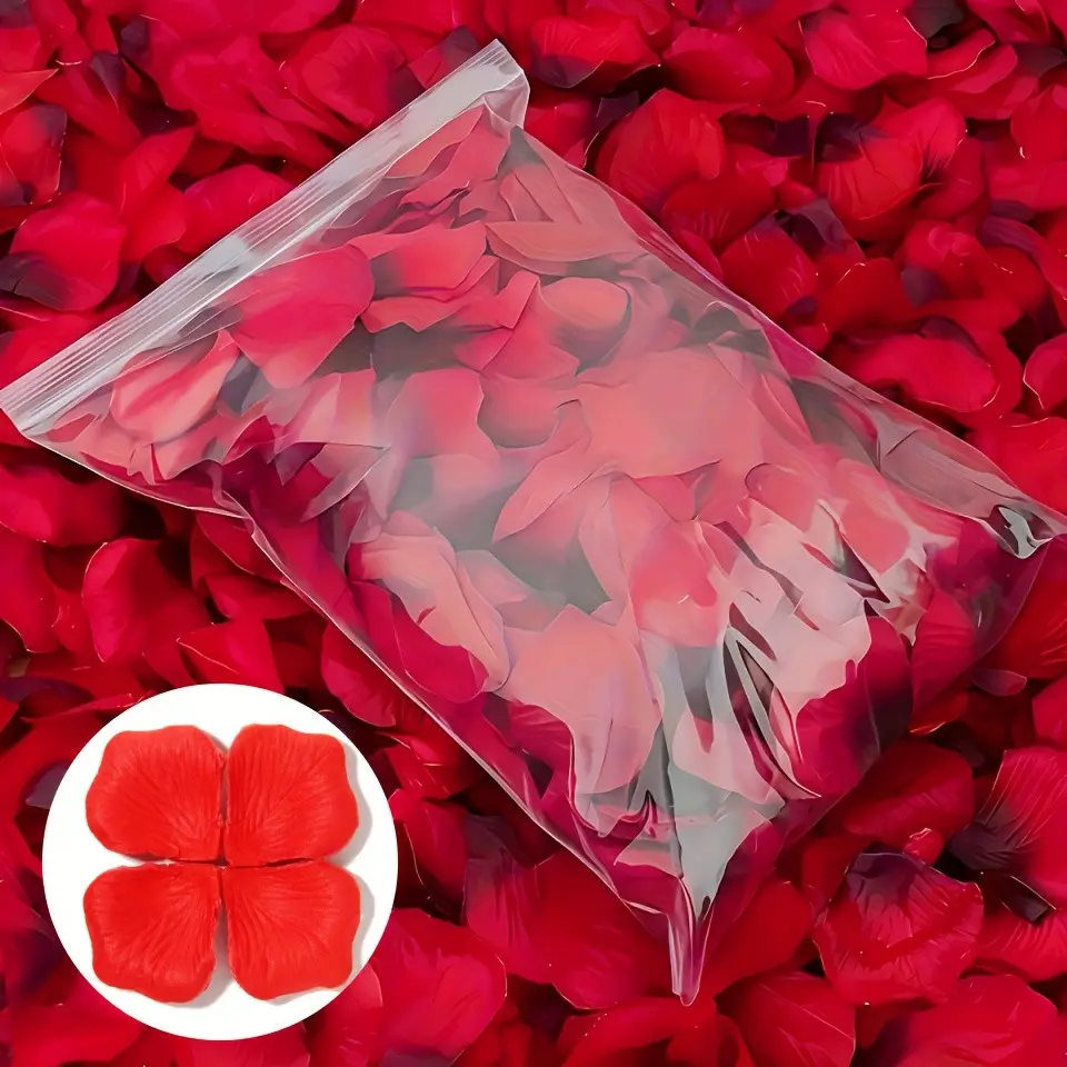 2000pcs/bag， Artificial petals, wedding roses artificial petals, artificial flower roses fake petals, wedding engagement proposal Valentine's Day supplies