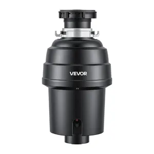 VEVOR 1 HP Food Waste Garbage Disposal, 3500 RPM DC Motor Continuous Feed Kitchen Sink Disposer with Stainless Steel Grind, EZ Connect System, Sound Reduction, Power Cord, Drain Stopper & Elbow