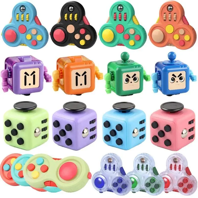 EDC Cube Spinner Fidget Sensory Toy - Neurodivergent Kids’ Fine Motor Skills Tool, Spinner/Sensory Cube/Fidget Stress Relief Option for Adults