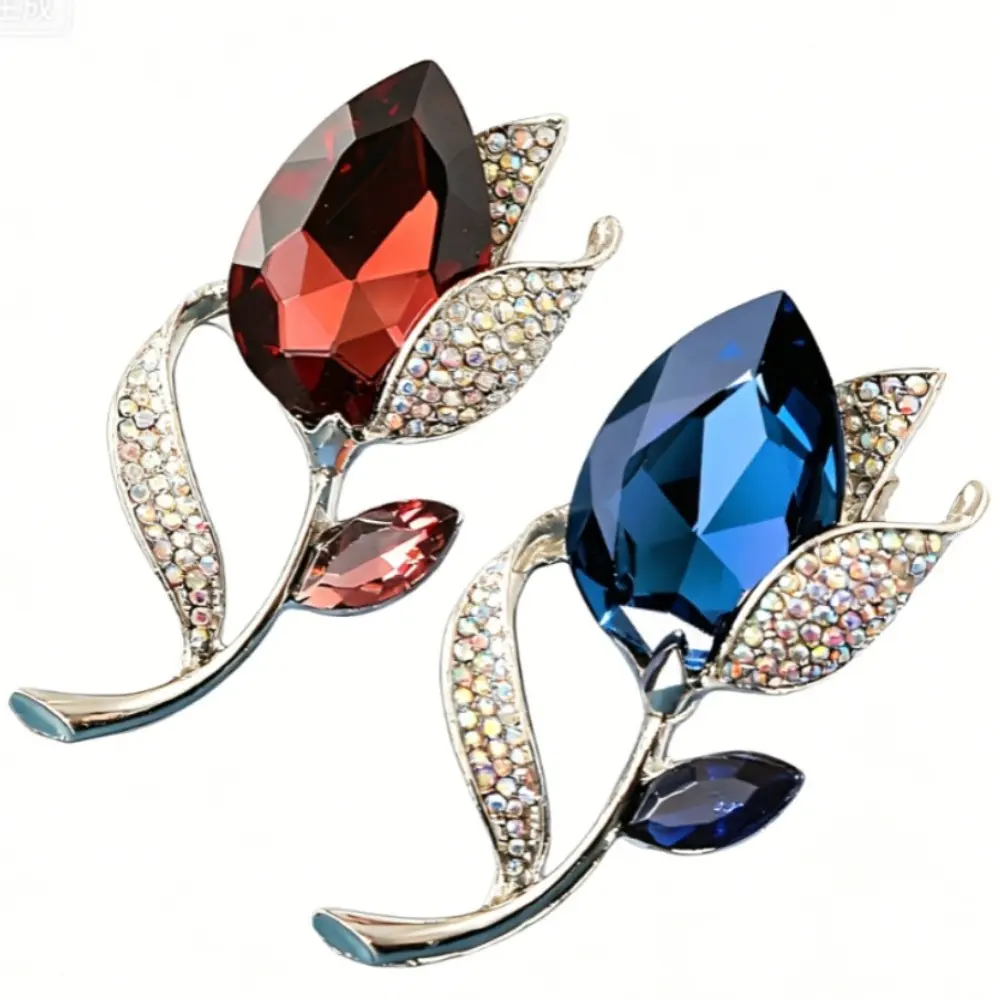 2 Colors Elegant Refined Tulip Brooch Delicate Elegant Festival Brooch Coat Accessory Jewelry Women Men Gift