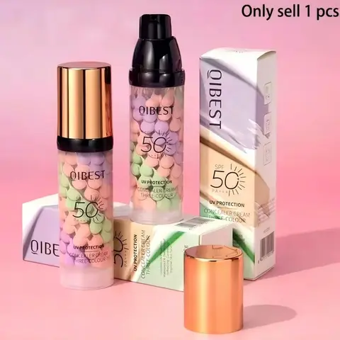 3-in-1 Color Facial Correcting Sunscreen Serum, Radiance Boosting Sunscreen, Broad Spectrum SPF 50 PA+++ UV Protection, Moisturizing Formula, Oil-Control, Hydrating and Evens Skin Tone for Radiant Skin Moisturizer Sunblock