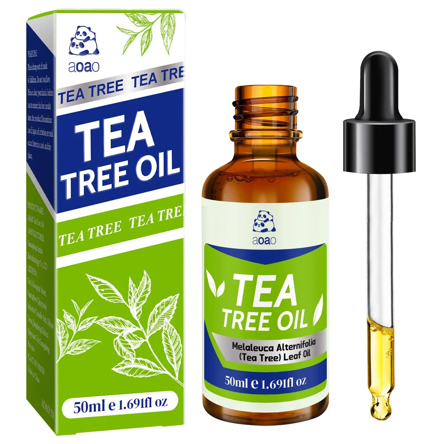 50ML Tea Tree Essential Oil, Natural Plant-Based, Moisturizing, Cleanses Face and Scalp, Skincare, Body Massage Oil, 12 Months Shelf Life
