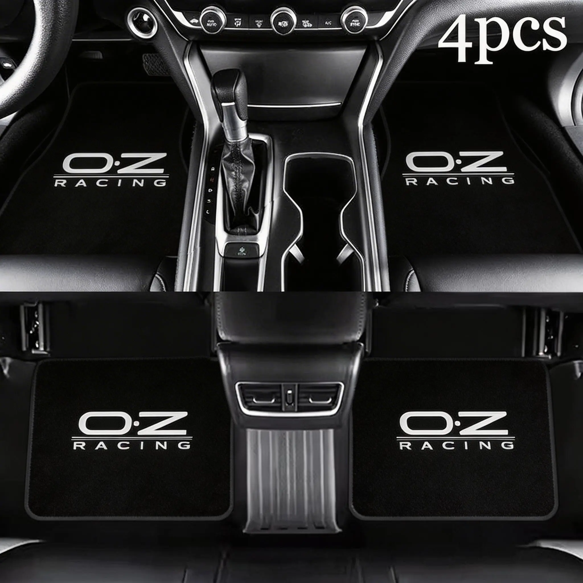 4pcs Simple Car Mats, Non-Slip Polyester, Durable Absorbent, Easy Clean, Suitable for Trucks, Vans, Suvs, Front and Back Seats