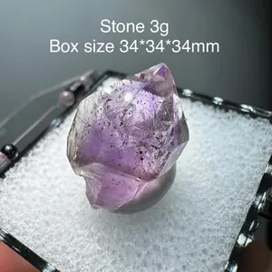 Natural Zimbabwe Raw Stone Amethyst Super Seven Crystal Mineral Quartz Cluster Healing Home Decor Box Size 34X34mm