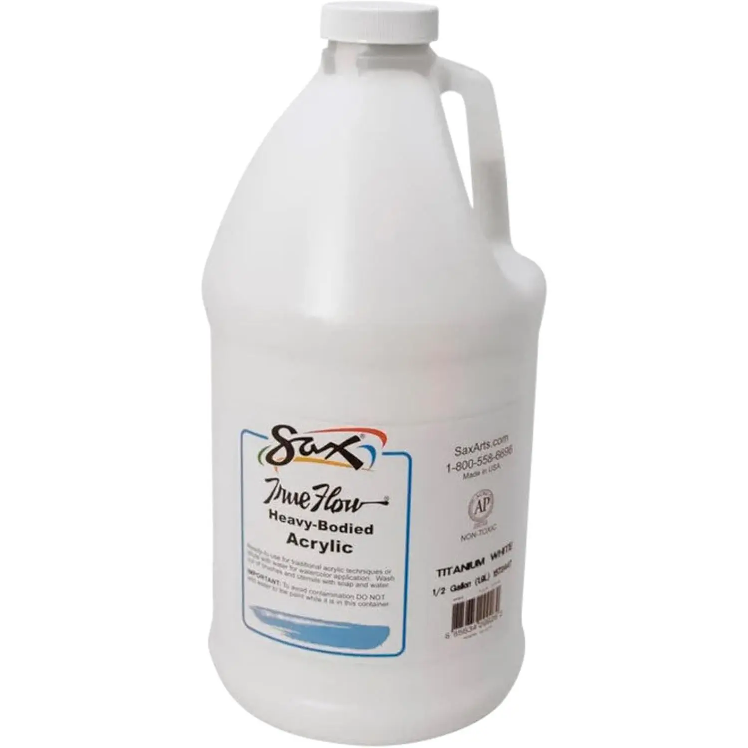 Heavy Body Acrylic Paint, 1/2 Gallon, Titanium White - 439301, 64 Fl Oz (Pack of 1)