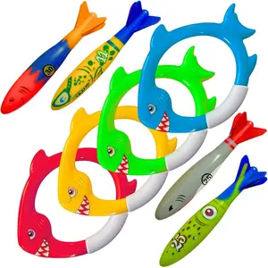 Shark Dive Rings & Torpedo Pool Toys for Kids & Toddlers, Sinking Diving Toys for Swim Training, Underwater Pool Games with Fish Rings & Torpedoes, Summer Water Toys for Boys & Girlsfidget toys