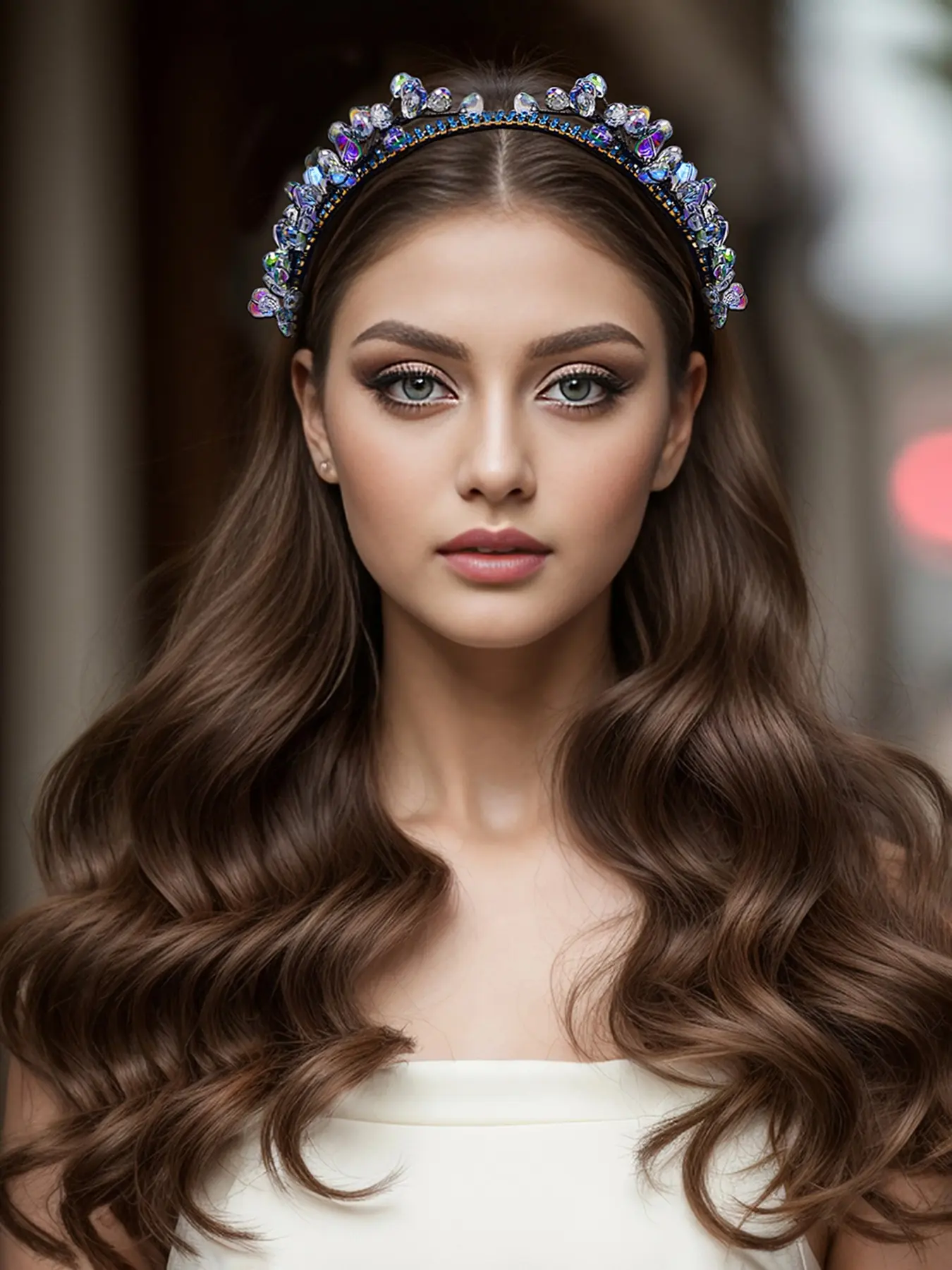 Handmade Crystal Hairband, Shiny Fairy Style Headband for Bride Wedding Party Date Daily Casual Vacation, Women's Hair Accessory