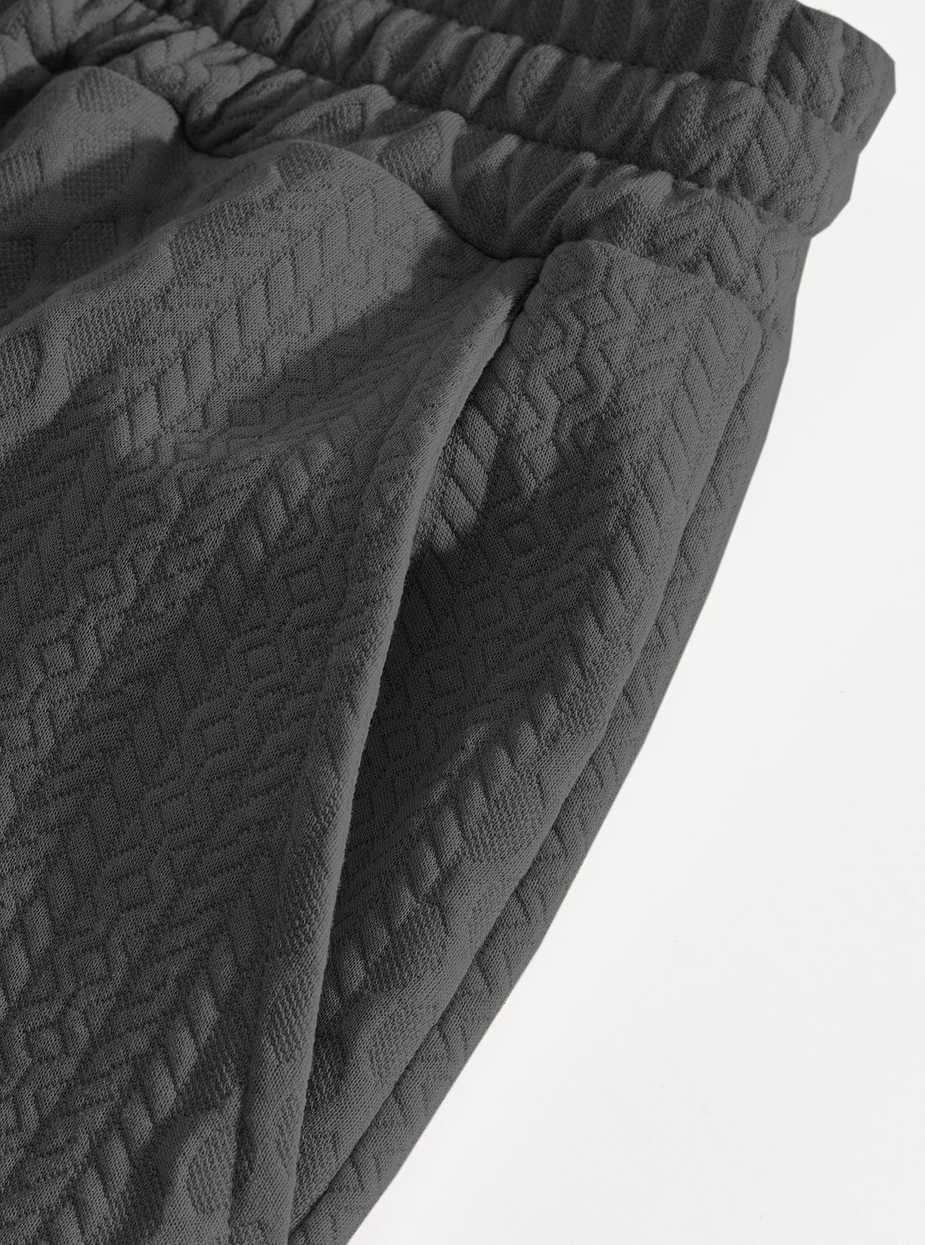 New loose casual sports pants with textured jacquard knit, European and American , available on Temu