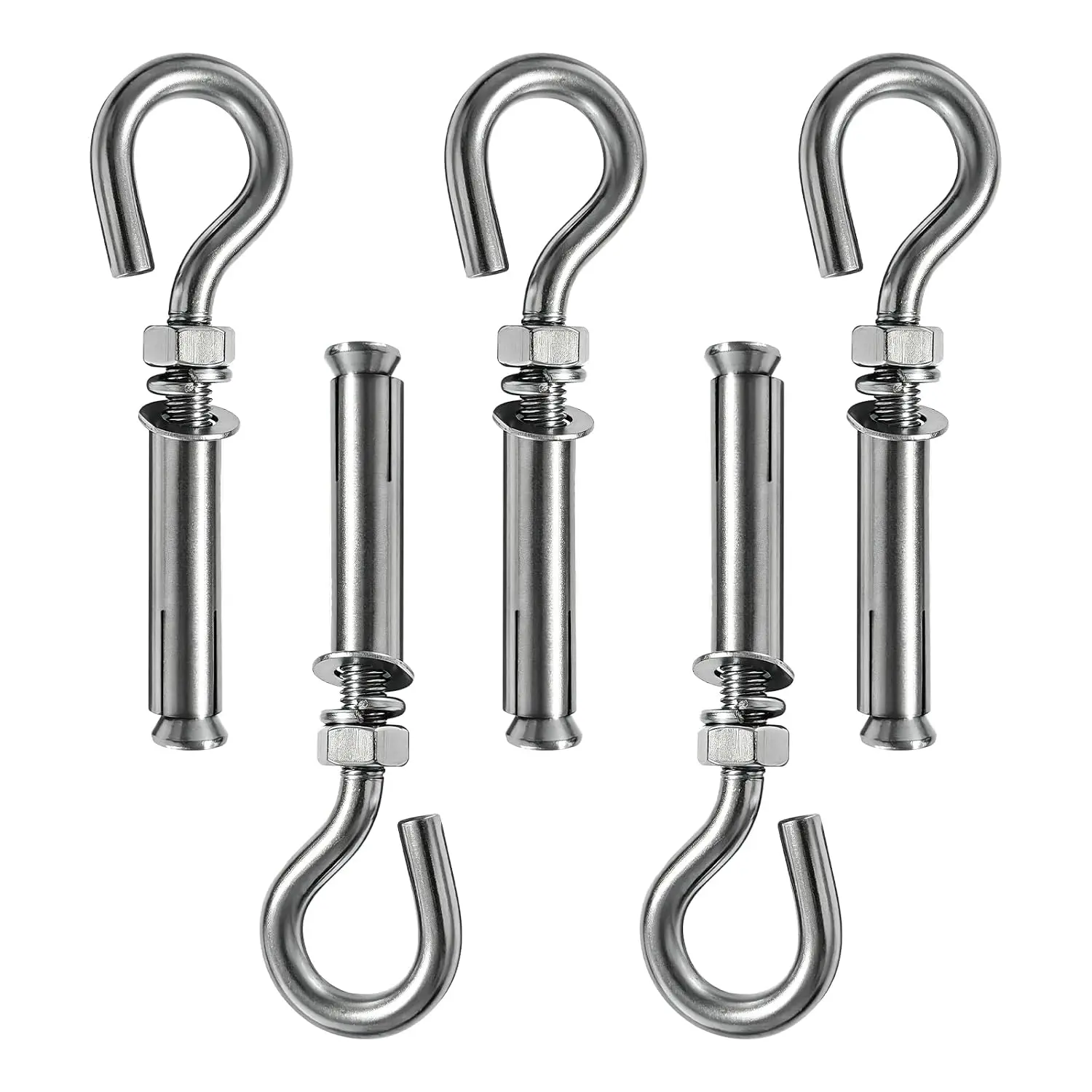 5 Pack Concrete Anchor ,  5/16" X 4-3/16" Stainless Steel Concrete Wall Hooks,Eye  Heavy Duty for Wall Ceiling Concrete Masonry