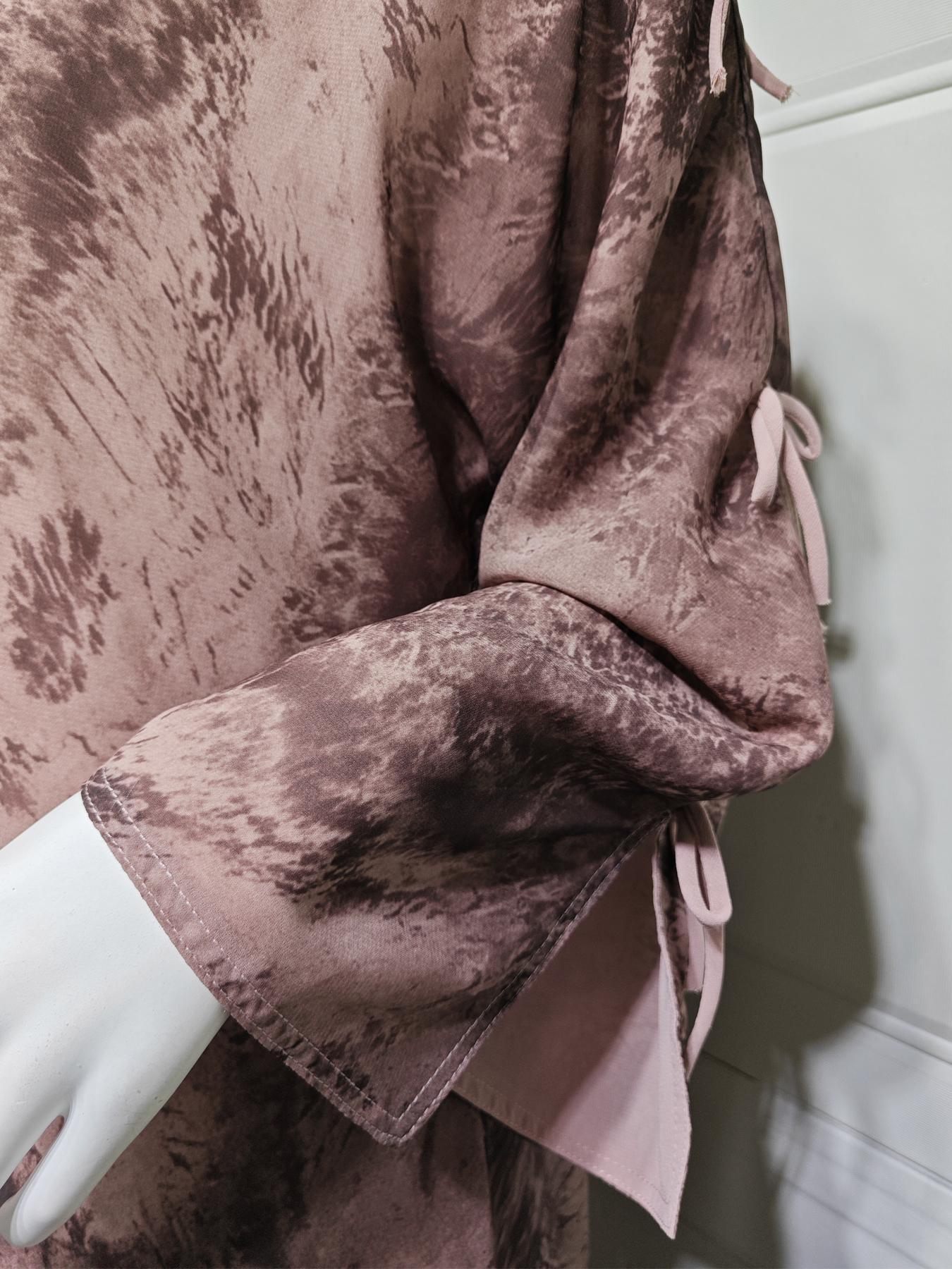 Elegant Women's Open with Tie Dye Print and Headscarf, Long Sleeve Casual Style for All Seasons, Muslim Fashion, Abaya Hijab Set, Modesty Muslim Clothing, Modest Muslim Outfits