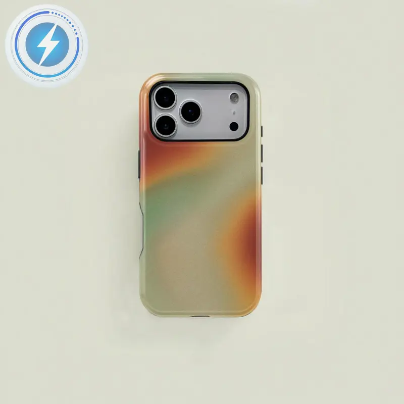 MagSafe Phone Case Orange gradient stylish pattern protective case, sturdy and durable 2-in-1 case, compatible with iPhone 17/16/15/14/13/12/11 Pro Max/Plus/Pro, simple and stylish phone case. for iPhone 17 Pro Max
