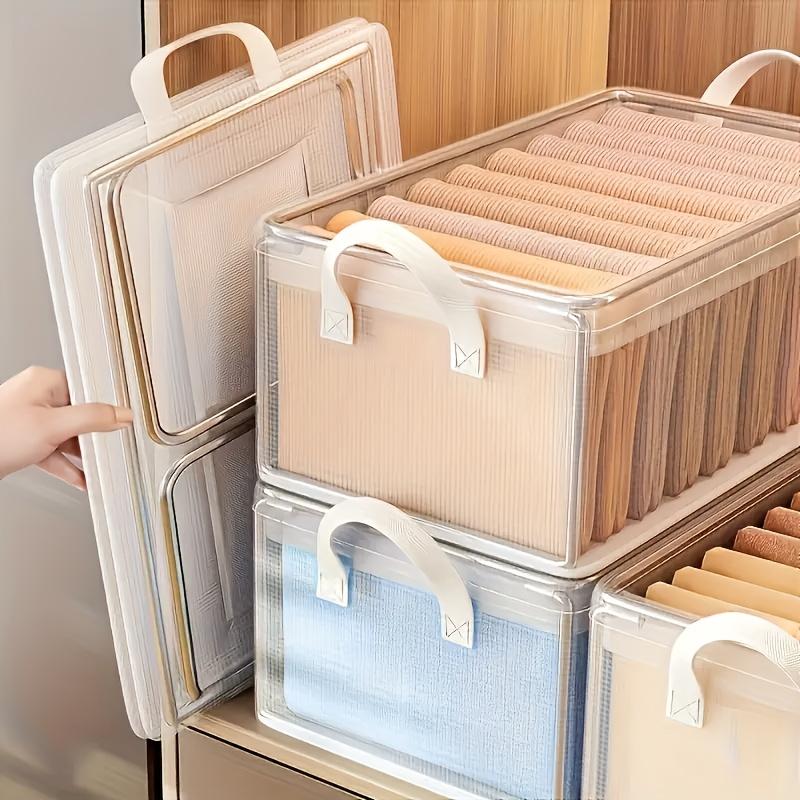 6pcs Storage Box, Stackable Steel Frame Wardrobe Storage Box ...
