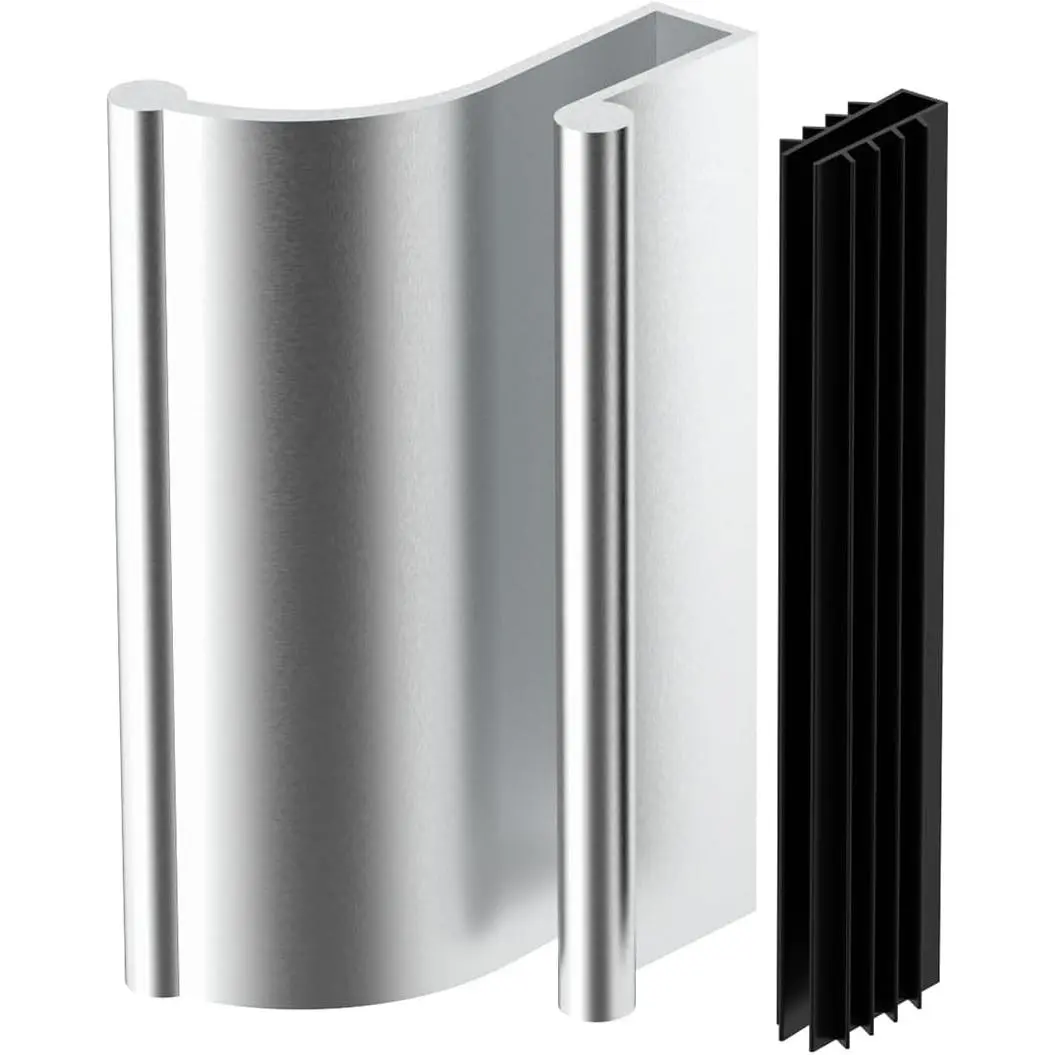 3" Chrome Synthetic Glass Door Pull Handle - Fits 3/16" & 1/4" Thick Frameless Sliding/Swing Doors, Frameless Tub Enclosures