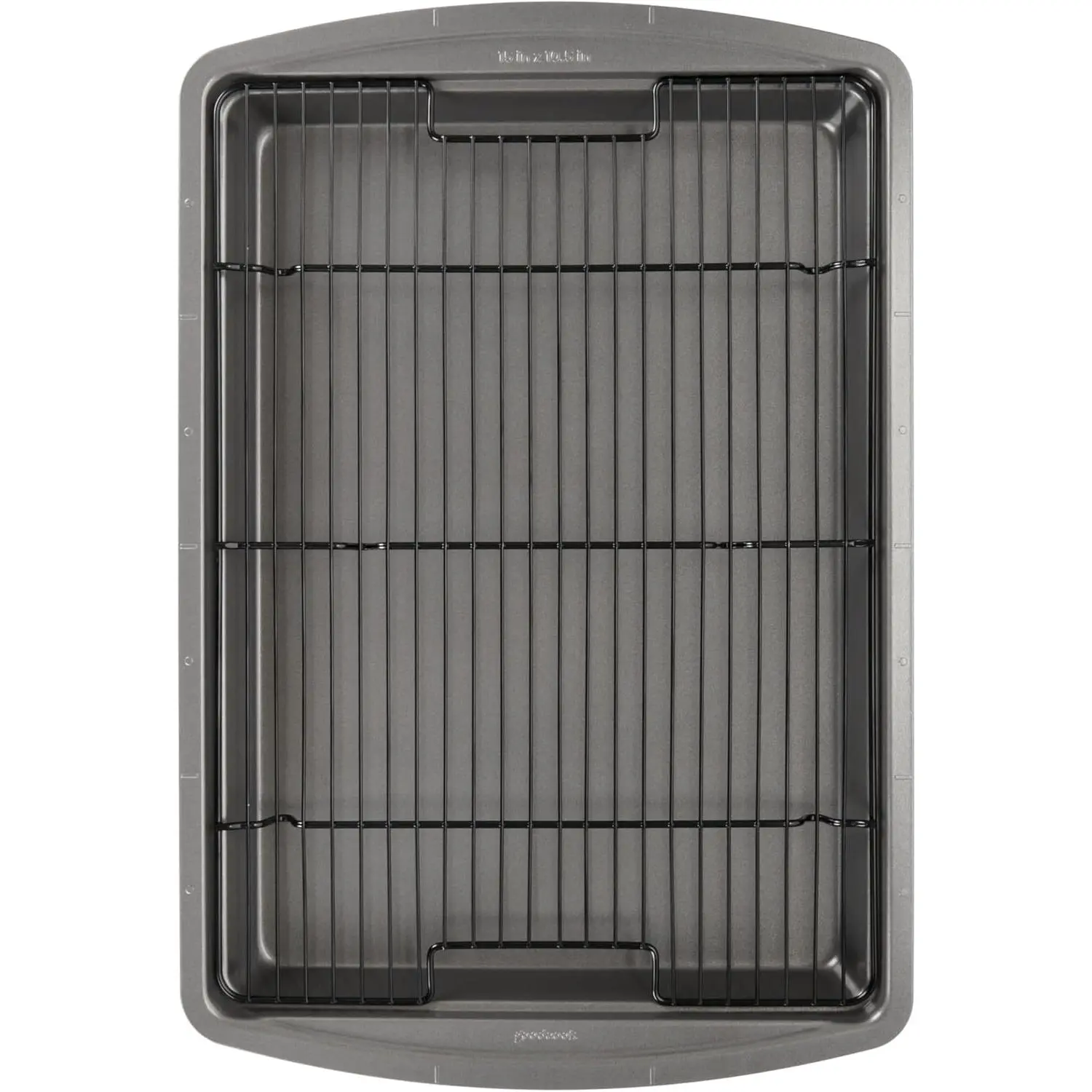 Nonstick Carbon Steel Baking Pan & Raised Wire Rack, 15x10.5-Inch