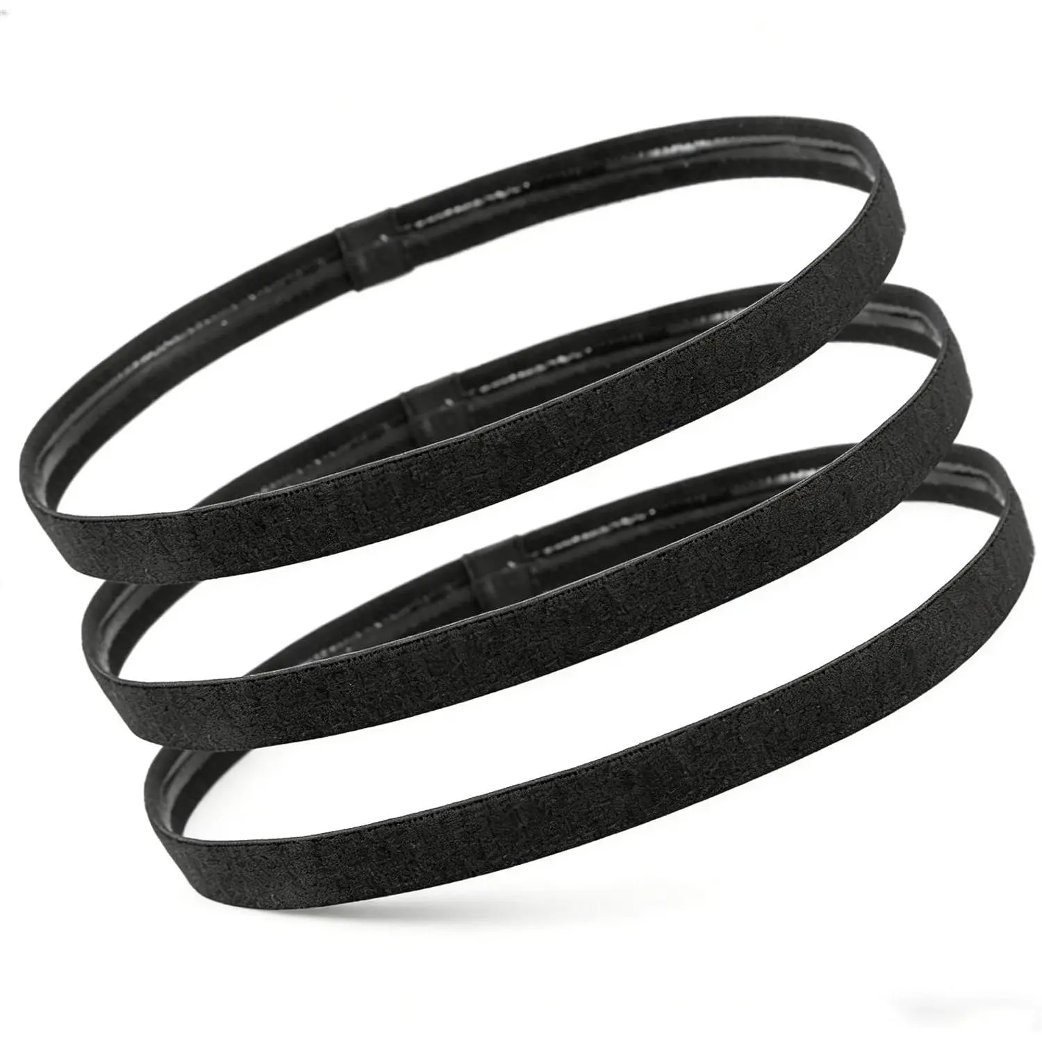 3 count Black  Elastic Ant Slip Headbands, Non Slip Headband for Women and Men