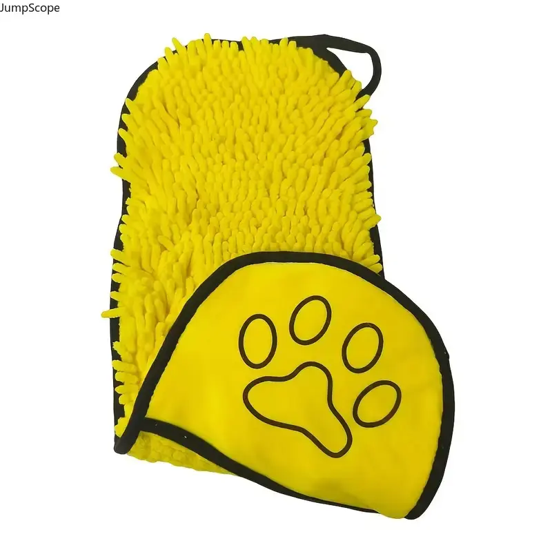 Microfiber Chenille Quick Dry Pet Drying Mitt Towel, Super Absorbent Paw Print Double-Sided Dog & Cat Bath Glove, Ultra Water-Wicking Pet Bathing Accessory for Puppy Shower, Grooming & Post-Wash Drying