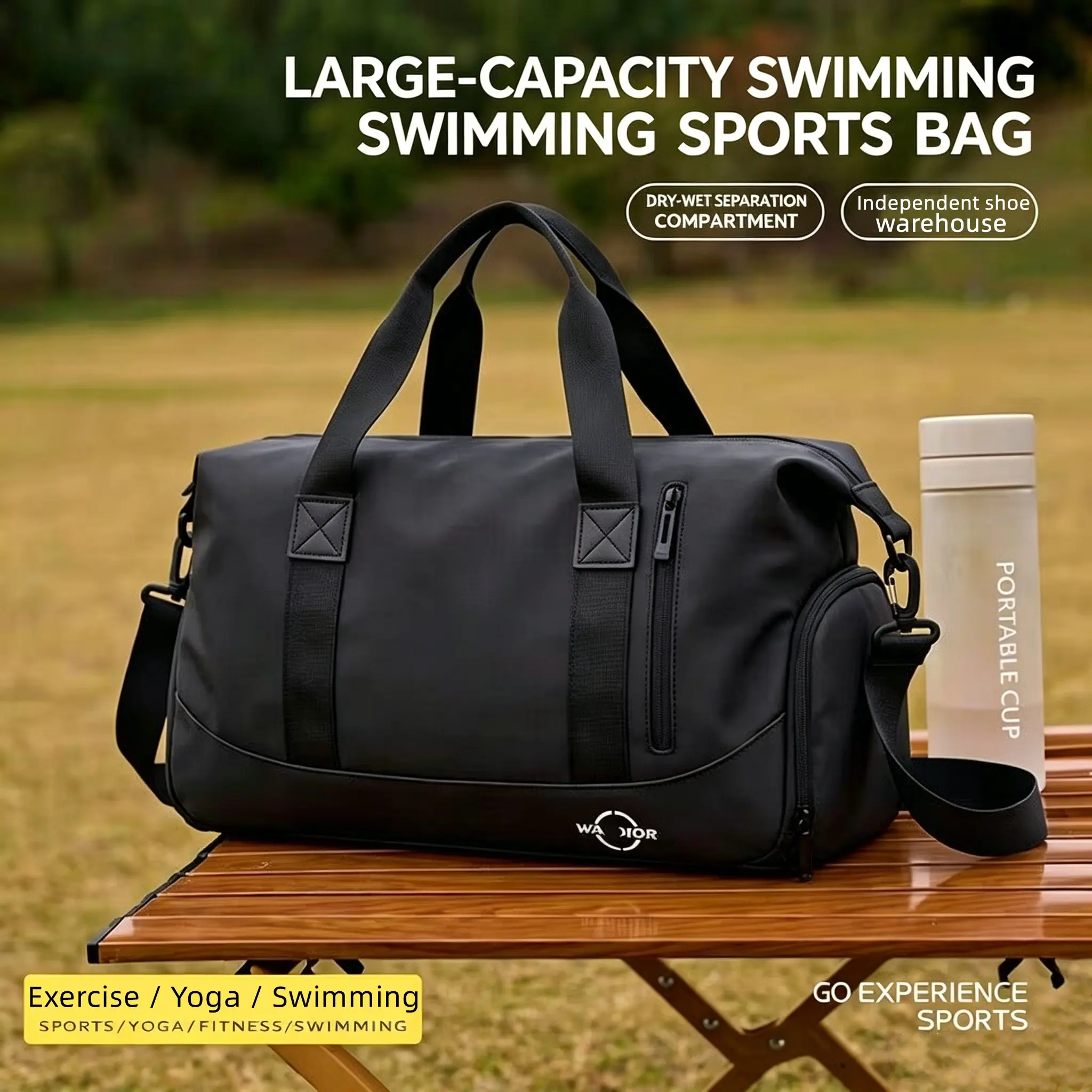 Unisex Travel Luggage Bag, Large Gym Backpack, Sports Bag, Hospital Bag, Yoga Tote, Rolling Case, One Size, Ideal for Short Trips