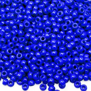 1000 Pcs Royal Blue Pony Beads for Bracelet Plastic Beads for Jewelry Making Colourful Beads for Friendship Bracelets 6x9mm Independent Day Beads for DIY Jewelry Party Decoration Supplies