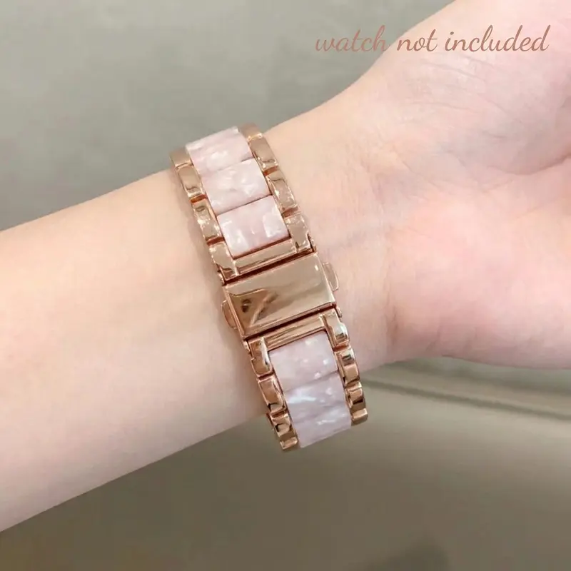 Metal Resin Band for Apple Watch Series 11/10/9/8/7/se/6/5/4, Dual Color Strap for Iwatch Ultra 49mm 46mm 45mm 44mm 42mm 41mm 40mm, Smart Watch Straps, Smartwatch Replacement Straps, Smart Watch Accessories, Smartwatch Accessories (Band Only)