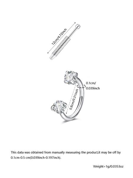 Stainless Steel Horseshoe Nose Ring, Cubic Zirconia U-Push Septum, 18g Cartilage Earring, Unisex Piercing Jewelry, Body Piercing Jewelry, Durable Hypoallergenic