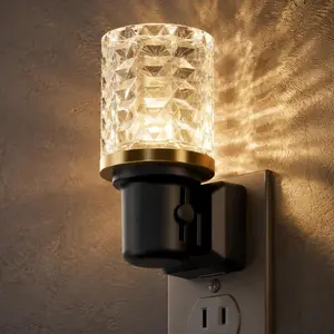 LED Night Light, Dimmable Night Lights Plug into Wall, Modern Nightlight with Auto On Off Light Sensor, 3000K Soft White Night Light 0-100LM Brightness for Bathroom Hallway Bedroom Decor