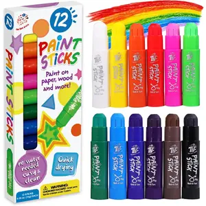 Sticks for  Ages 2-8, 12 Classic Colors, Washable, , Tempera  Sticks for , Art Supplies, and Birthday Gifts