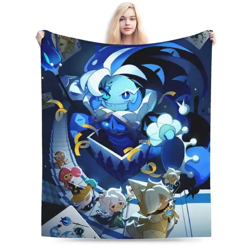 Shadow Milk Cookie Blankets Coral Fleece Plush Print Cookie Run Kingdom Thin Throw Blanket for Home Bedding Throws
