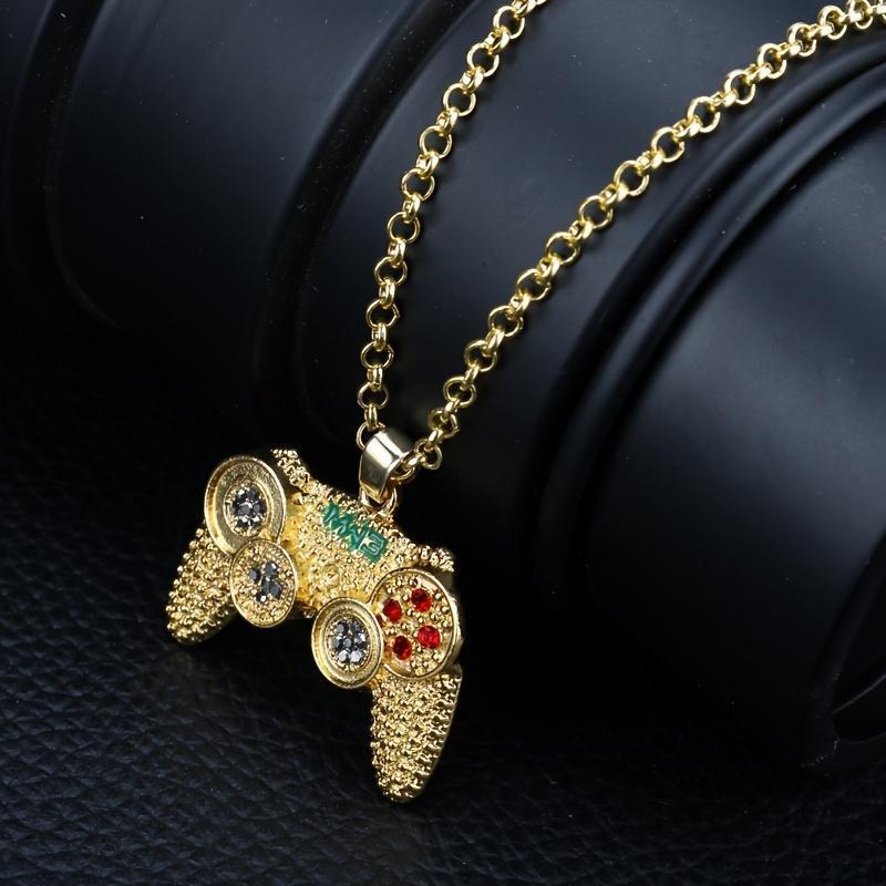 Golden Plated Game Console Pendant Necklace - A Perfect Hip Hop Accessory Boys' Holiday Jewellery Stylish cross necklace