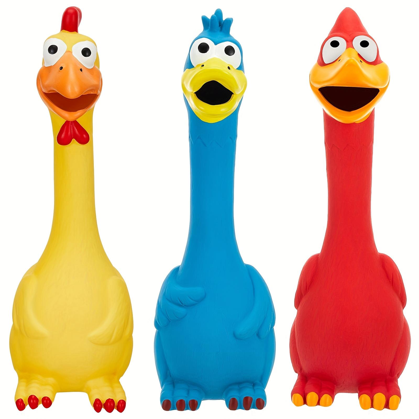 3-pack latex squeaking chicken toys for horses, simulated screaming turkey, dog play props, anxiety relief, sound-making toys, prank fun