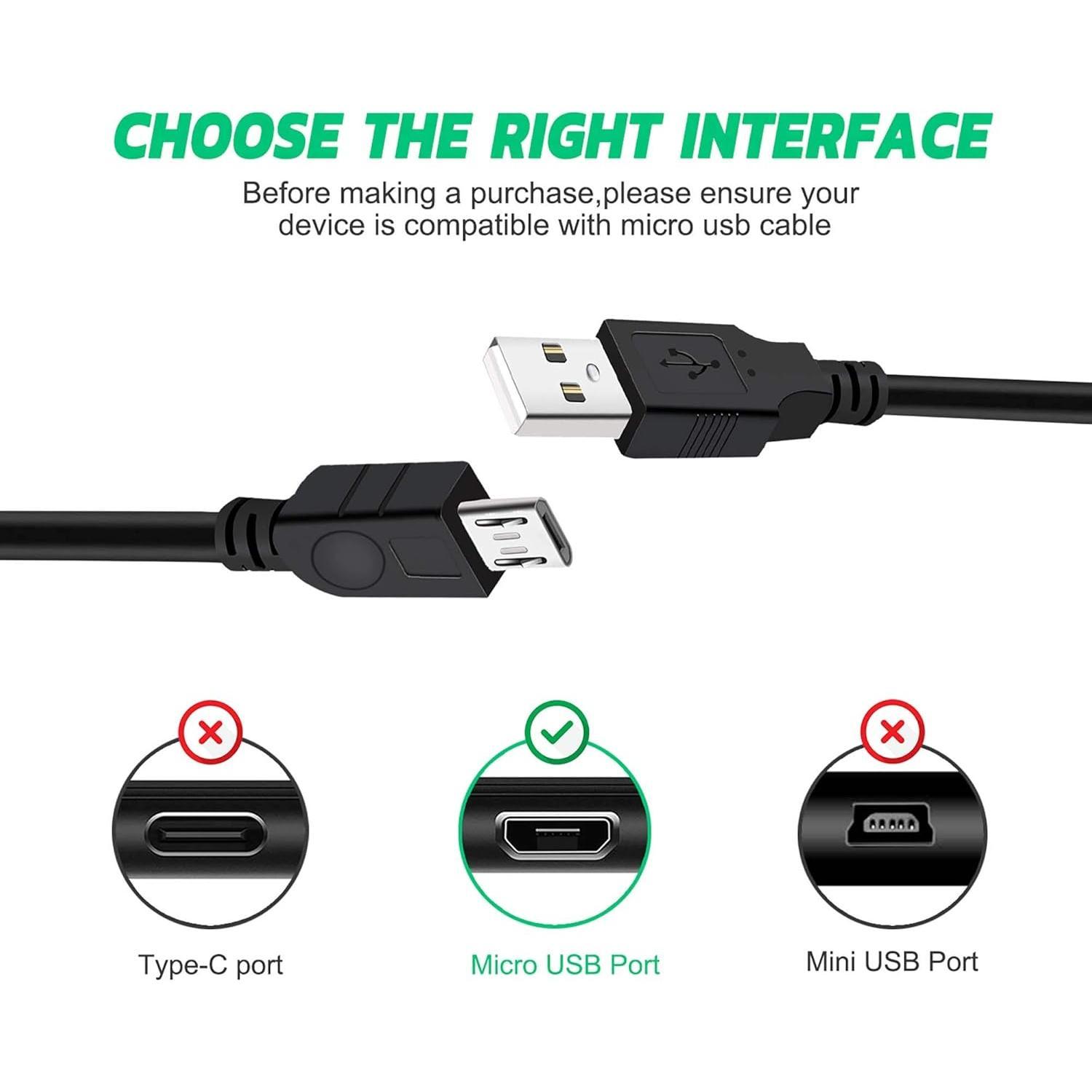 2 Pack 10Ft Controller   for PS4, Play and Charge  USB Charger High Speed Data Sync Cord for   4 PS4 Slim/Pro Controller,  One S/X Controller, Android