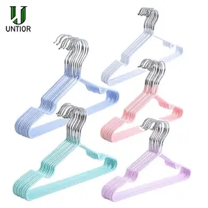 5 Pack Baby Hangers Non-slip Rubber Coating Kids Clothes Hangers Metal Infant Hangers for Toddler Coat Pant Closet Organization