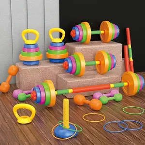 Weightlifting Set with Adjustable Dumbbells, Barbell, Kettlebell, Sand Water Toy, Outdoor Indoor Fitness Training, Birthday Gift